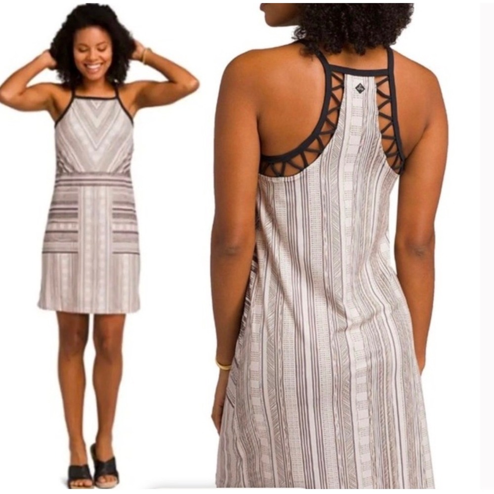 Prana Ardor Dress Pebble Samba Geometric Strappy Back XL W31180369
